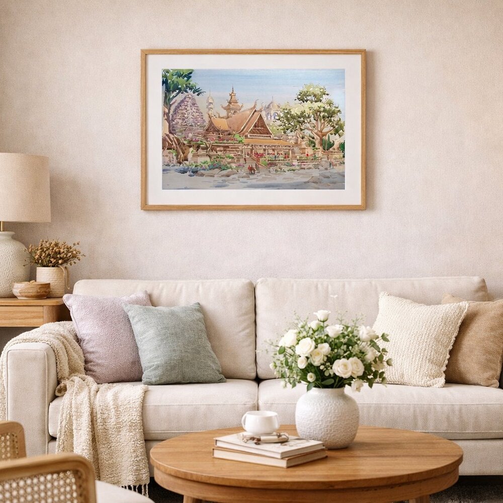 Where the Temple Breathes – Limited Edition Signed Art Print by Kurt Xu 12 x 16